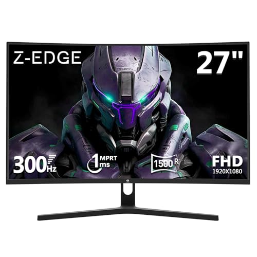 Z Edge Monitor Gaming PC Curvo 27'' 300 Hz (DP1.4*2), 1ms MPRT, FreeSync, FHD, 240 Hz (HDMI2.0*2), Pantalla Gaming LED 16:9, Inclinación Ajustable, HDR, VA, 3000:1, VESA 100*100mm (Cable DP Incluido)