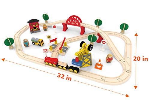 Kraan-treinset - 60-delig houten spoor & exclusieve kraan en treinen - past op Thomas, Chuggington, Melissa… - Image 8