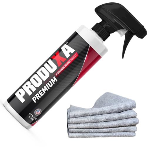 PRODUXA Premium Hydrophobic Waterless Car Detailer Spray-Ceramic Spray Wax, Paint Sealant, UV Protection | All-in-One Car Detailing Kit for Cars, Trucks, Motorcycles & RVs + 5 Microfiber Towels