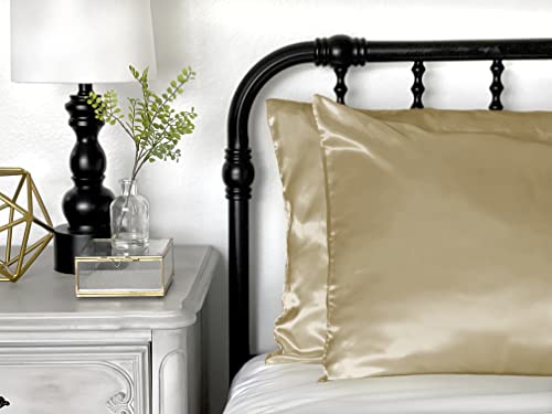 Morning Glamour 2-Pack Signature Box Pillowcases, Gold, Standard (20" x 26") - Image 2