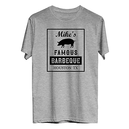 Personalized Barbeque Shirt | BBQ Bar-B-Que Party Tshirt | Personalized with Name | Handmade Decorated Short Sleeve Premium T-Shirt