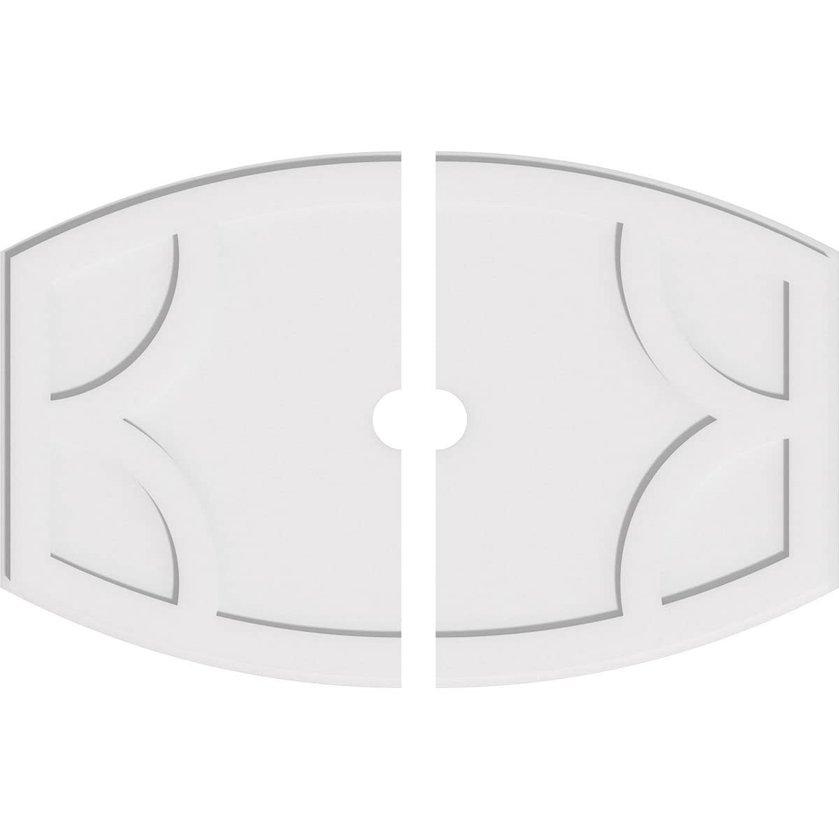 Ekena Millwork CMP40X26KY2-03000 Kailey Architectural Grade PVC Contemporary, Two Piece Urethane Ceiling Medallions 40"W x 26 5/8"H x 3"ID x 21 1/2"C x 1"P