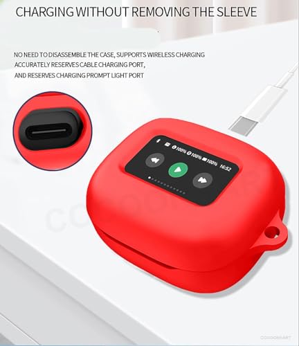 Image of Silicone Case Cover for Live Beam 3 | Live Flex 3 | Live Buds 3 (Lanyard,Red)