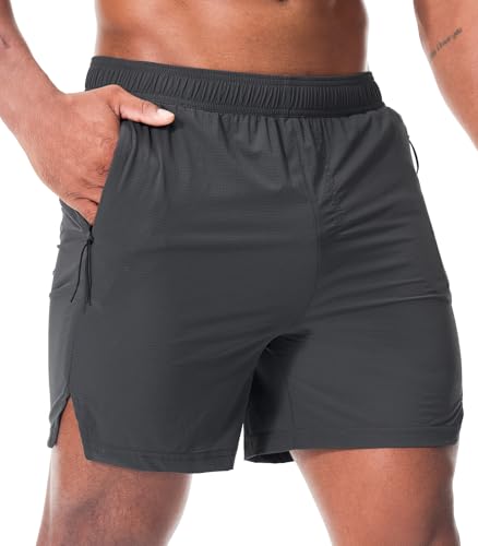 Danfiki Pantaloncini da Running Corsa da Uomo Pantalone Traspiranti Sportivi Leggero Asciugatura Rapida con Tasche con Cerniera