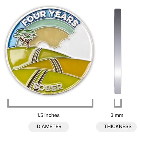 Image of The Achieve Mint 4 Years Sober Token | Four Year Sober Chip | Non-AA Medal, Non-Religious Gift for Women and Men Celebrating Sobriety