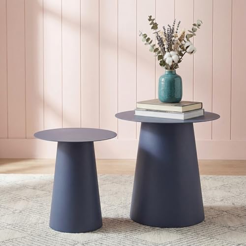 Image of Wakefit Metal Side Table | End Table for Living Room & Bedroom | Stylish Round Accent Table with Iron Frame | Modern Space Saving Decor Corner Table | Premium Multipurpose Nightstand | Lightweight