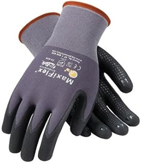 Protective Industrial Products 34-844/S Small MaxiFlex Endurance by ATG 15 Gauge Abrasion Resistant Black Micro-Foam Nitrile Palm And Fingertip Coated Work Gloves With Gray Seamless Knit Nylon Liner And Continuous Knit Wrist