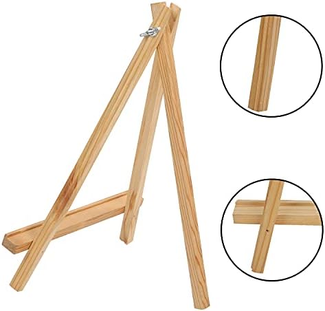 Belle Vous Wooden Tabletop Art Display Easel (8 Pack) - 30cm/12 Inches - Small Natural Pine Wood Tripods for Displaying Canvas Paintings, Kids Arts & Crafts and Frames