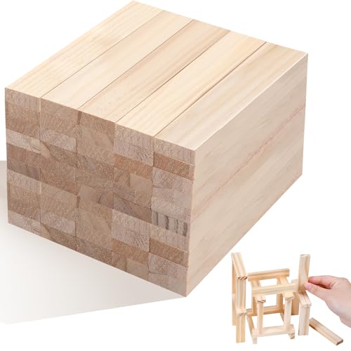 50 Stück Bastelholz Klötzchen, 22x8x160mm Holzstäbchen zum Basteln Easy Sticks Bastelklötzchen, Natur Holzbausteine für DIY Projekte, Modellbau, Deko & Kreative Bastelarbeiten