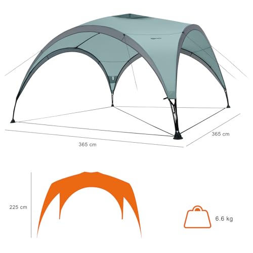 Amazon Basics Événementiel, Abri de Jardin, Abri de Plage, 3,65 x 3,65 m, Vert Clair