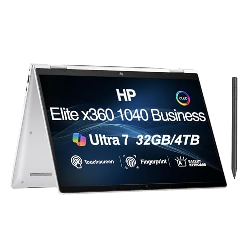 HP Elite x360 1040 �r�W�l�X 2-in-1 �m�[�g�p�\�R�� 14�C���` �^�b�` OLED 2.8K �f�B�X�v���C | Intel Ultra 7-155H�A32GB LPDDR5X�A4TB SSD�A�A�N�e�B�u�y���A�o�b�N���C�gKB�A�w��A