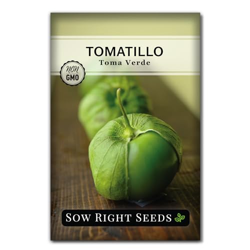 Sow Right Seeds - Toma Verde Tomatillo Seeds for Planting - Non-GMO Heirloom Packet with Instructions to Plant a Home Vegetable Garden - Mexican Husk Tomato - Ground Cherries Great for Salsa (1)