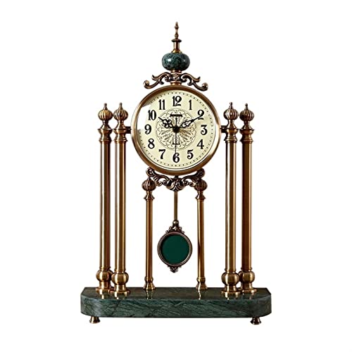 Reloj de mesa de lujo con péndulo columpio y base de mármol elegante 2