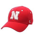 NCAA Nebraska Cornhuskers Mens Stretch Fitted Hat Team Color, Nebraska Cornhuskers Red, Large