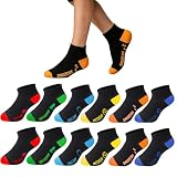 L&K-II Kindersocken Jungen Knöchelsocken Sneakersocken Sportsocken Laufsocken Freizeitsocken Füßlinge 12er Pack Baumwolle 2954 39/42