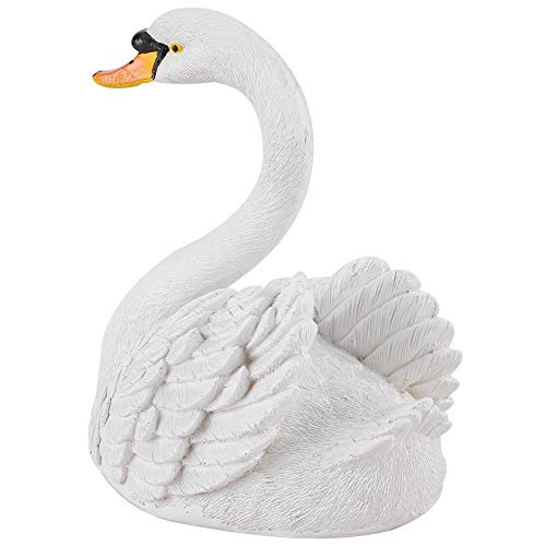 Swan Figurine Pond Decor, Small Resin Swan Decor, Simulation Swan Statue Ornament, Floating Goose for Landscape Yard Gardening Decoration, Height 19cm