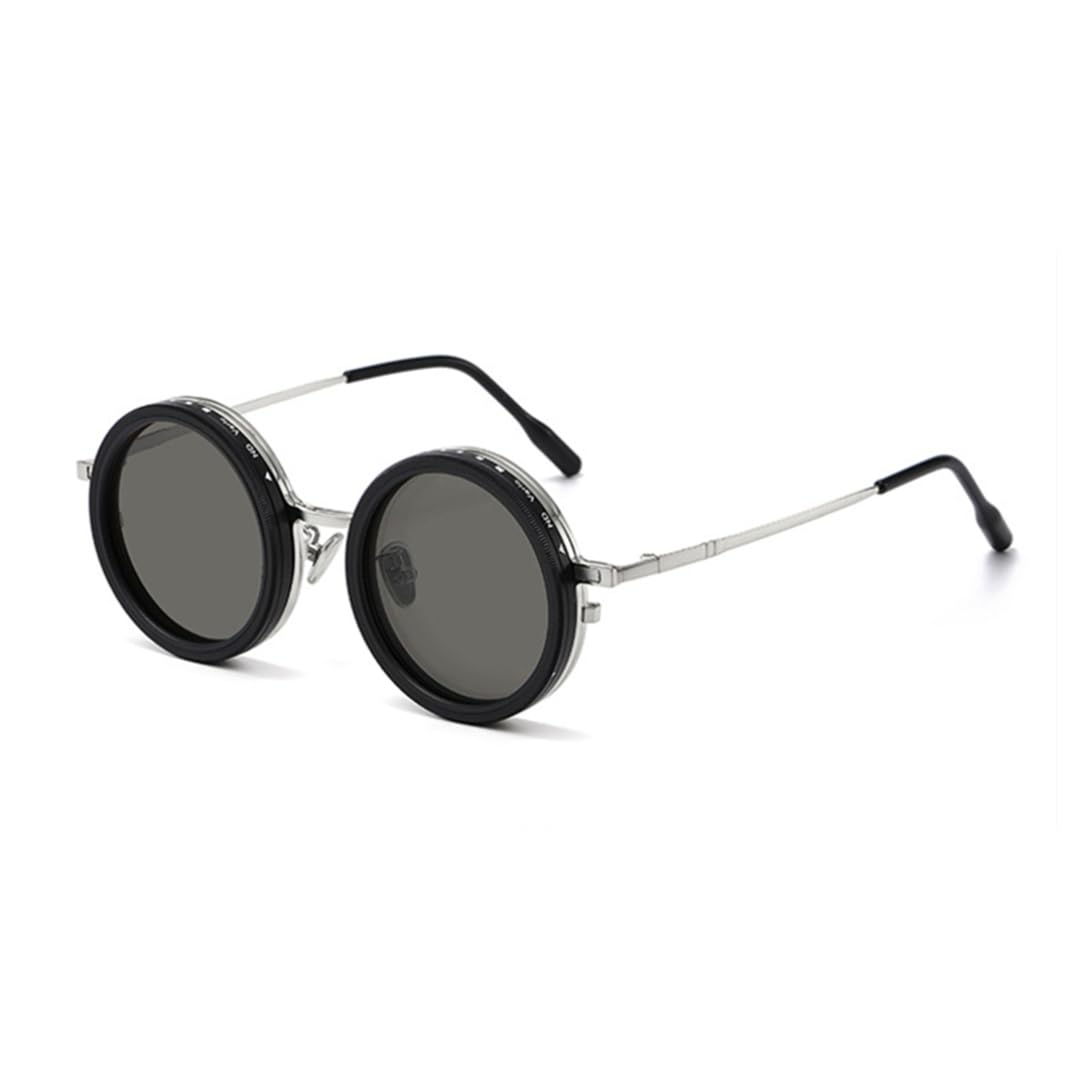Gafas de sol redondas giratorias ajustables que cambian de color, polarizadas a la moda, UV400, anti-ultravioleta