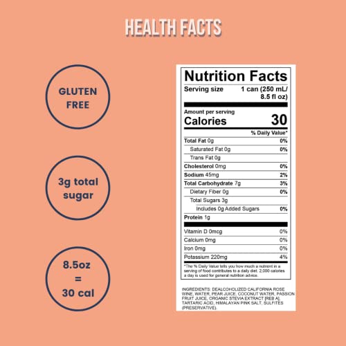 Surely Non-Alcoholic Coconut Passion Fruit Rosé Sparkling Spritz | Gluten-free, Vegan, Low Sugar & Low Calorie | 4-Pack