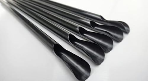 Canudo colher mexedor preto strawplast 100 unidades