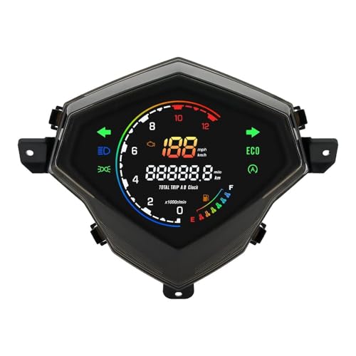 オートバイデジタル走行距離計 MIO125 MIO110 M3 2024用LEDデジタルバイクスピードメーターRPMダッシュボード時計付き自動明るさ調整