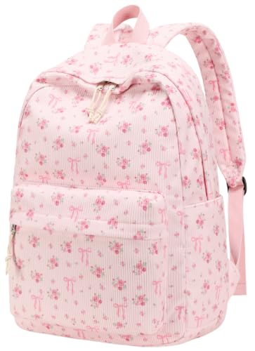 Image of BTOOP School Backpack for Teens Large Corduroy Bookbag Lightweight 15.6 inch Laptop Bag for Girls Women Casual High School College