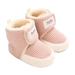 Scarpe Neonato Babbucce Invernali Scarpine Antiscivolo Neonato Stivaletti Pantofole Neonata Scarpe Culla Morbide Primi Mesi, (B_Rosa, 6-12 mesi）