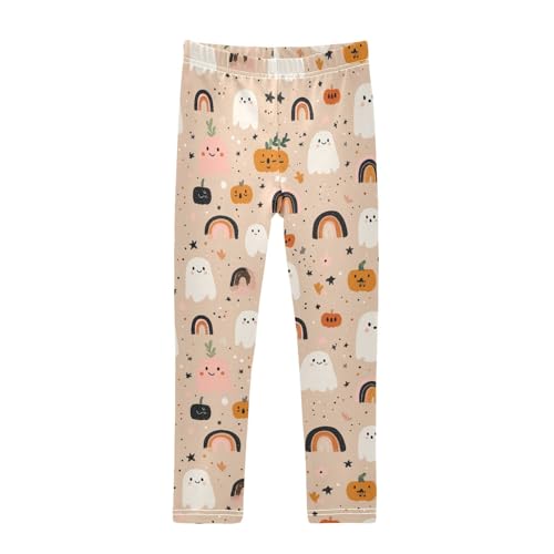 Girls Leggings Halloween Ghost Pumpkin Kids Length Leggings Pants Toddler Athletic Soft Khaki Tights Trousers 4T