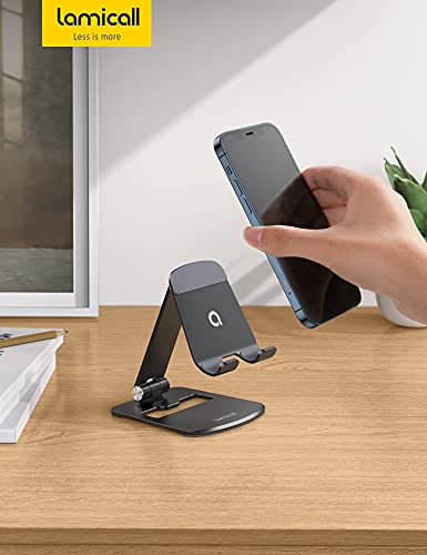 [ 𝙐𝙥𝙜𝙧𝙖𝙙𝙚𝙙] Aluminum Stable Large Base Phone Stand Holder For Desk, Superb Surface Craftsmanship, Portable Cell Phone Dock, Compatible With Iphone And 4-10'' Cellphone And Tablets #TOP6
