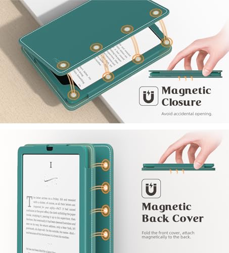 Image of MoKo Case for 7 inch /6.8 inch Kindle Paperwhite(12th /11th Generation-2024 /2021) and Kindle Colorsoft Signature Edition, Slim PU Shell Cover Case with Auto-Wake /Sleep for Kindle Paperwhite 2024, Jade Green