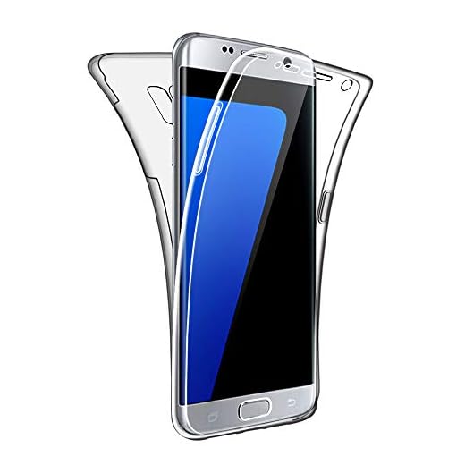 SDTEK Funda Compatible con Samsung Galaxy S7 Edge, 360 Grados Cobertura Total Silicona Transparente Cover Case
