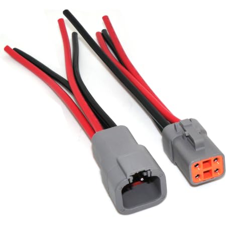 Conectores impermeables DTP de 4 pines con cables 10 AWG de alta potencia para motor