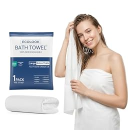 ecolook Disposable Bath Towels,1-Pack Extra Large 31"x63" Soft Portable Quick Dry Disposable Towels for Body,for Travel Hotel Camping Beach Swimming Gym Sauna Spa