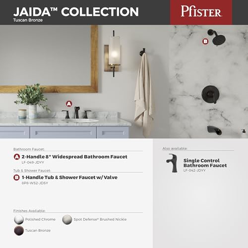 Pfister LF-042-JD Jaida bateria łazienkowa z odpływem zatrzaskowym i uszczelnieniem, toskański brąz