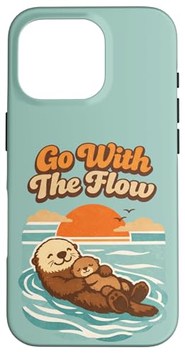 Go With The Flow Sea Otter Retro Animal �X�}�z�P�[�X iPhone 16 Pro �p