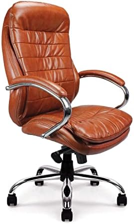 Eliza Tinsley 618KTAG/LTN High Back Leather Faced Executive Armchair with Chrome Base