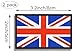 2 Pack PVC UK British Country Flag Patch,PVC Country Flag Hook and Loop Patches for Backpacks Jackets Hat,2x3 Inch.