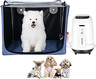 WVNM Pet Atomization Cage,Puppies/Medium Dog/Cat Inhalation Oxygen Therapy Chamber,Veterinario Dedicated Breathing Supplements & Vitamins System-Blue 23.6in, lr1wh-001