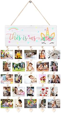 JOARHONAL Unicorn Wall Decor - Unicorn Picture Frame This Is Us Hanging Photo Display Unicorns Gifts for Girls Kids