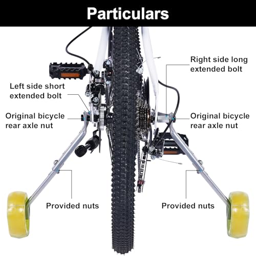FORTOP Kids' Bike Stabilizers Training Wheels - Heavy-Duty Durable Steel for 16-22 Inch Variable Speed Bicycle, Durable Easy Install & Rust-Resistany for Safe Riding (Ages 3-8) (Yellow, 16inch-22inch)