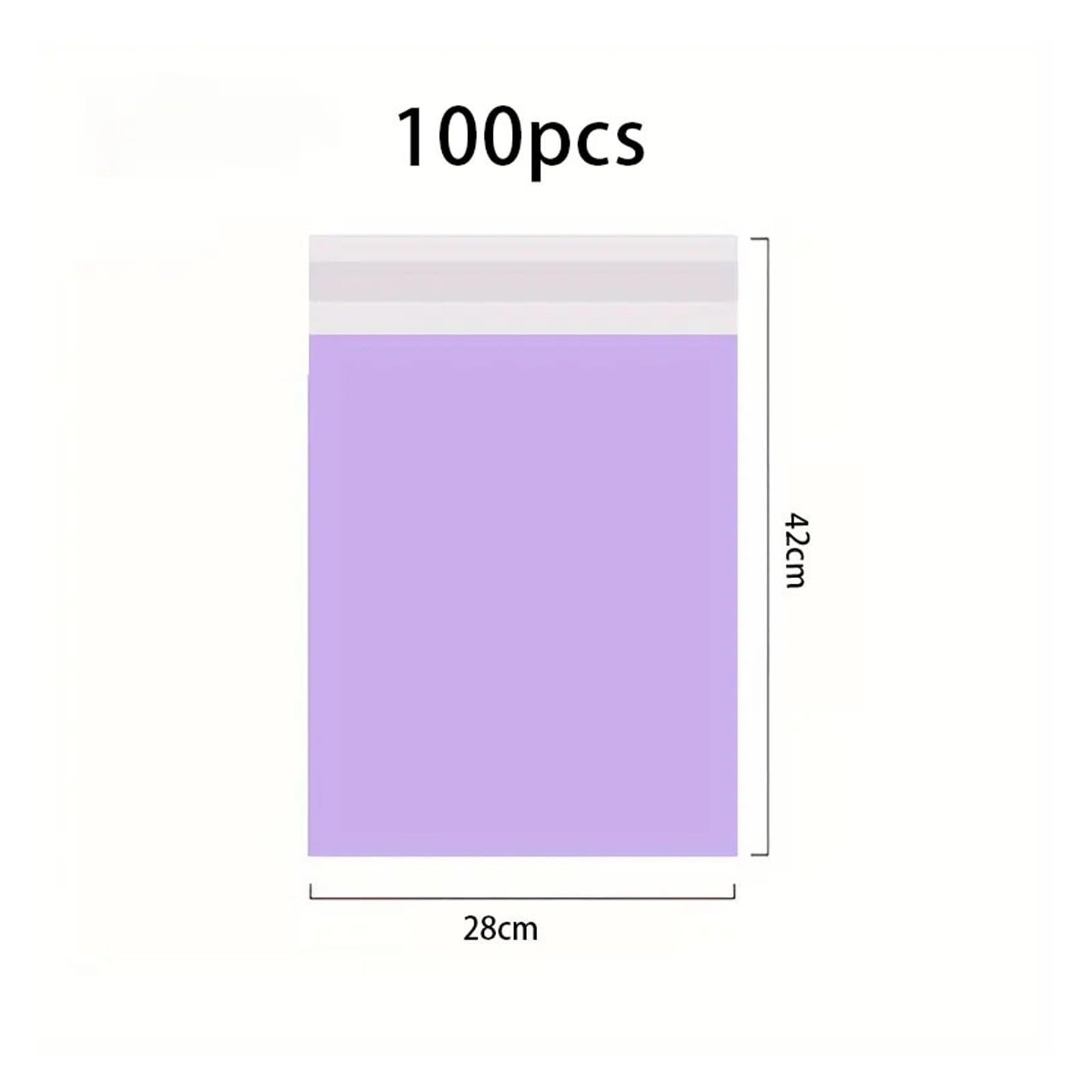 Versandtaschen 100 Stück violette Kurierumschläge, Versandverpackungen, Aufbewahrungsbeutel, selbstklebende Dichtung, Kunststoffverpackung VersandtüTen(100pcs 28x42cm)