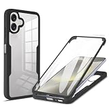 UPLAI Trasparente Cover per Samsung Galaxy A07 4G, 360° Grado Militare Antiurto Custodia con Protezione Schermo Integrata, Ultra Sottile PC + TPU Stylish Caso. Nero