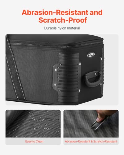 Image of VEVOR Studio Equipment Trolley Case, 46.46 x 14.57 x 11.81 in / 118 x 37 x 30 cm, Rolling Camera Bag, Carrying Bag with Wheels Straps Padded Compartment Handle, for Light Stands, Tripods, Telescopes