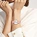 BUREI Women Wrist Watches Fashion Minimalist Analog Leather Quartz Waterproof Watches for Women (Pink, Leather)