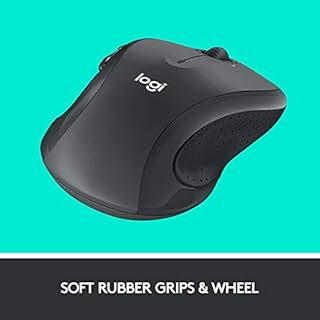 Logitech M510 Wireless Mouse, 2.4 GHz with USB Unifying Receiver, 1000 DPI Laser-Grade Tracking, 7-Buttons, 24-Months Battery Life, PC/Mac/Laptop - Graphite