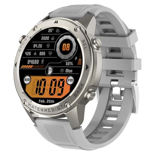 Ethelred Reloj inteligente GPS 2025 para hombre, llamada Bluetooth, resistente al agua hasta 50 m, pantalla táctil completa AMOLED de 1.43 pulgadas, brújula, altitud, compatible con Android e iOS,