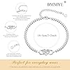BMMYE Silver Bracelet for Women,925 Infinity Bracelet with Cubic Zirconia Hypoallergenic Adjustable Heart Sterling Silver Plated Bracelets,Sterling Silvery Beaded Bracelets with Cards for Women #2