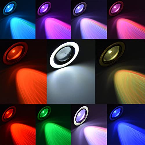 Socal-Led Lighting Rgb Multi-Color 3.5" Round Cob Led Fog Light Bulbs Angel Eye Projector Lamp High Power Bright Drl Halo Ring, Pack Of 2 #TOP7