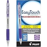 Pilot EasyTouch Retractable Ball Point Pens, Medium Point, Purple Ink, Dozen Box (32255)