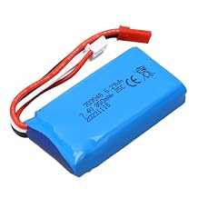 RiToEasysports RC Airplane Replacement Battery, 7.4V 850mAh RC Helicopter Battery for V912V262V333V353BQ202 with JST Red Plug