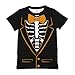 Redolox Skeleton Shirt for Boys Kids, Funny Halloween Shirts for Big Boy Youth,Skeleton Outfits Short Sleeve Tshirts Tie Print Graphic Tees Size 10-12 Age 11 12 Year Old,Large